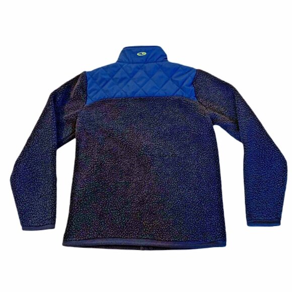 Champion C9 Blue Jacket Youth Sz L 12-14 Full Zip Polyester Fleece Fuzzy Quilted - Picture 7 of 11
